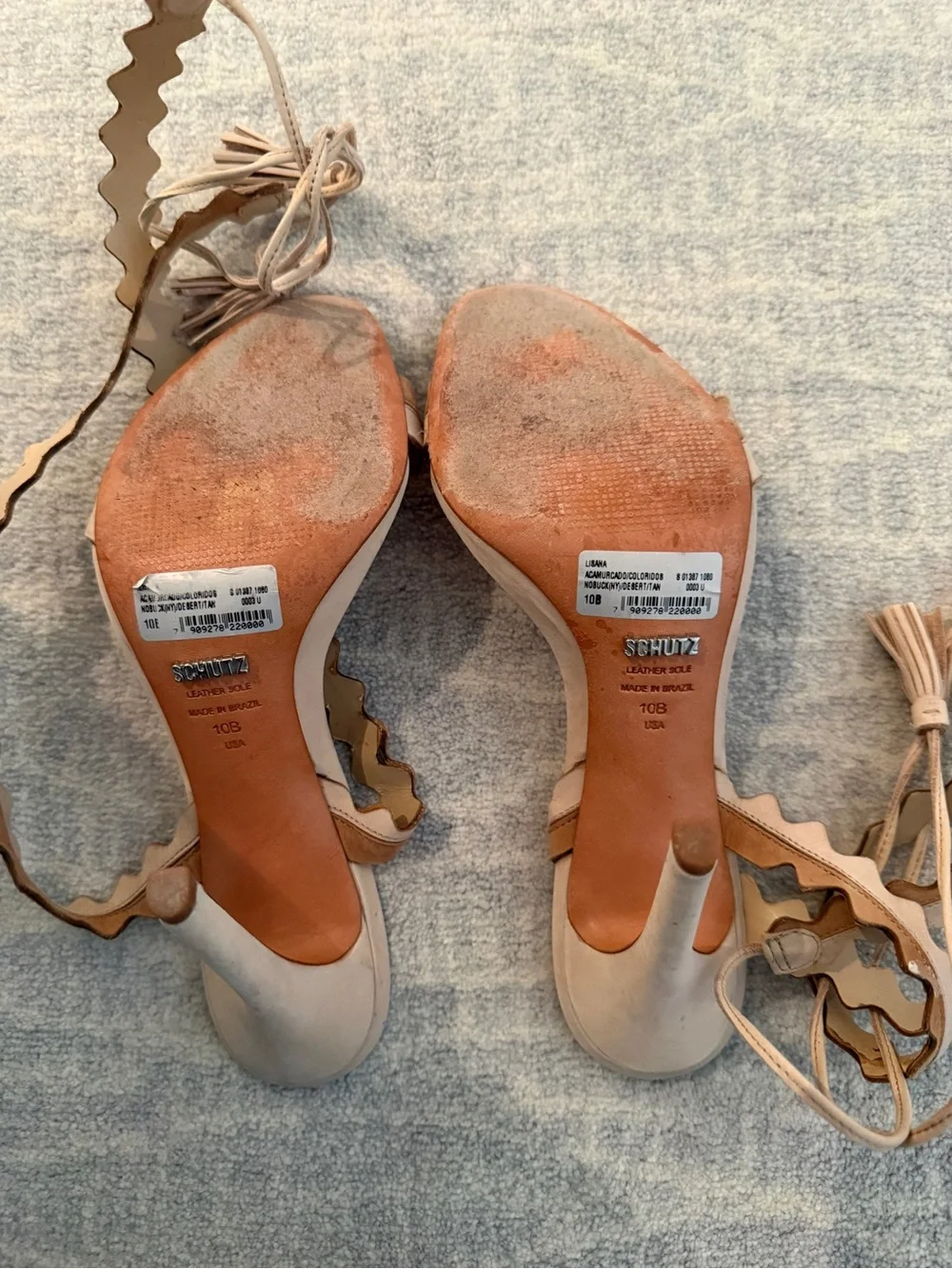 SCHUTZ LISANA HEEL IN DESERT& TANINO II, Size 10